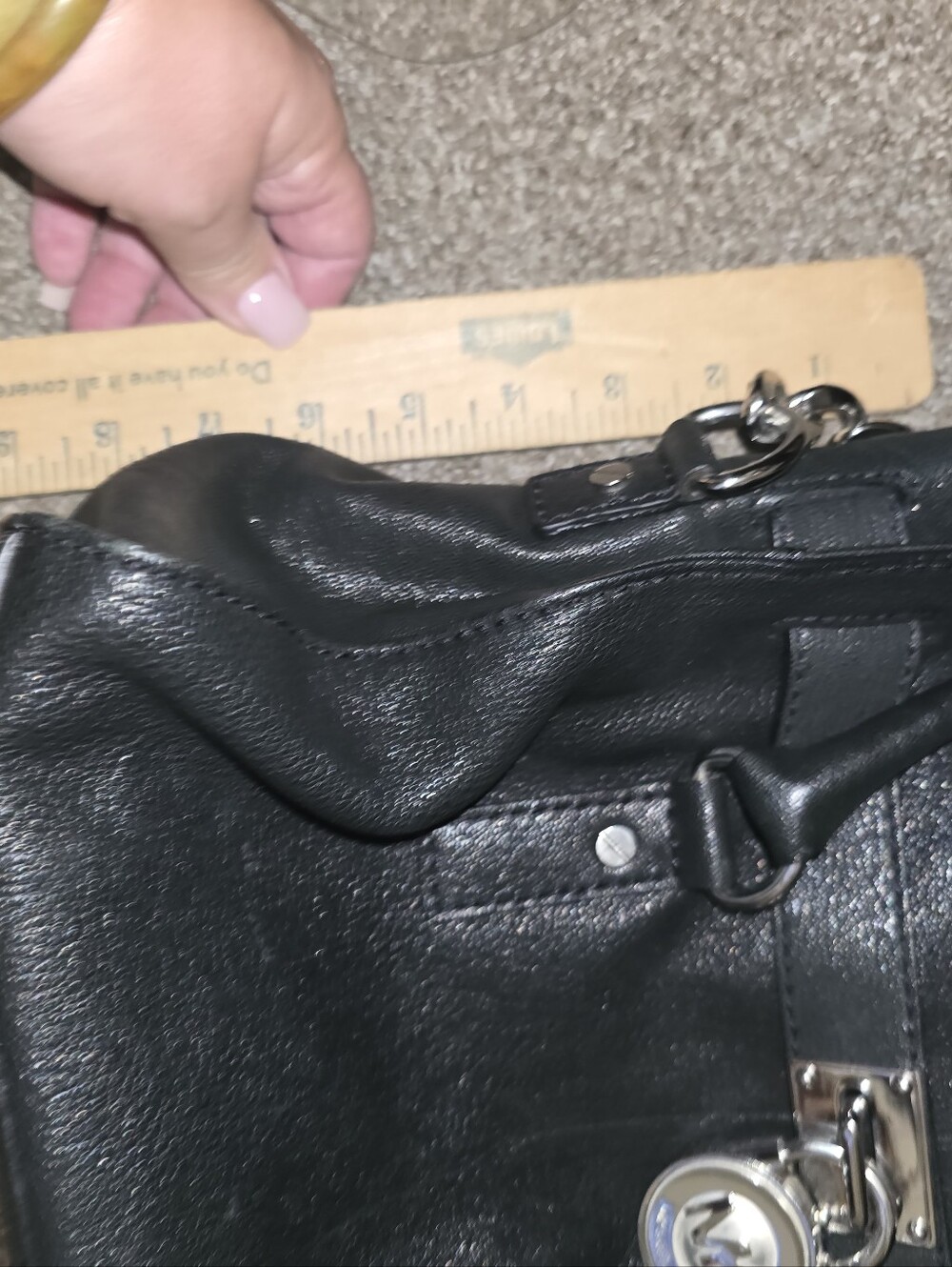 MICHAEL Michael Kors Hamilton East West Satchel In Black Pebbled Leather PLC - Picture 13 of 13